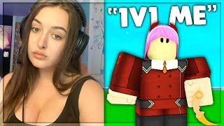 GIRLFRIEND CHALLENGED ME TO A 1V1 Roblox Arsenal [upl. by Esil]