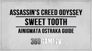 Assassins Creed Odyssey Sweet Tooth Ainigmata Ostraka Location  Solution Arkadia [upl. by Zurc922]