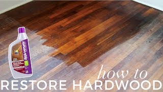 How to Restore Hardwood Floors UNDER 1H  BEFORE amp AFTER Rejuvenate Review [upl. by Oicam829]