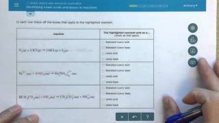 ALEKS  Identifying Lewis Acids and Bases in Reactions [upl. by Anaehs]