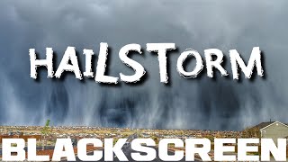 Rain and Hail Thunderstorm Black Screen Sleep Study Relaxing Meditation Rain Sounds [upl. by Ayouqes]