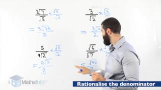 Maths Online  Rationalising the Denominator [upl. by Ellenar852]